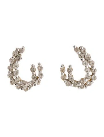 Pre-owned Earrings 14k Diamond Stud  In Multi