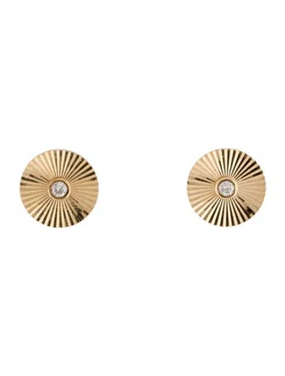 Pre-owned Earrings 14k Diamond Stud  In Multi