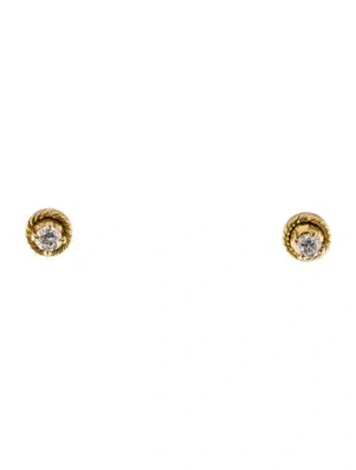 Pre-owned Earrings 14k Diamond Stud  In Multi