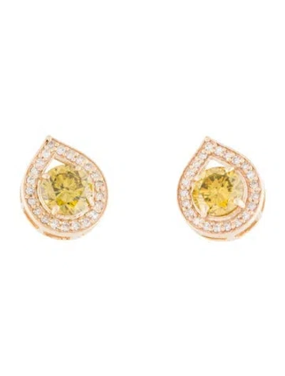 Pre-owned Earrings 14k Diamond Stud  In Multi