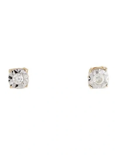 Pre-owned Earrings 14k Diamond Stud  In Multi