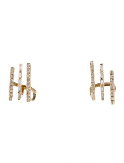 Pre-owned Earrings 14k Diamond Stud  In Multi