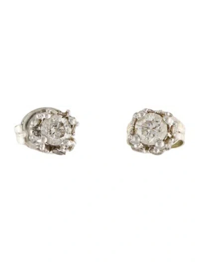 Pre-owned Earrings 14k Diamond Stud  In Multi