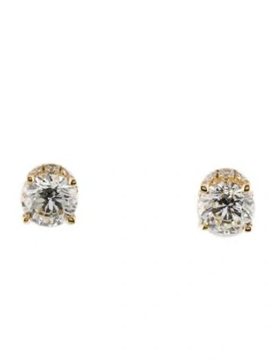 Pre-owned Earrings 14k Diamond Stud  In Multi