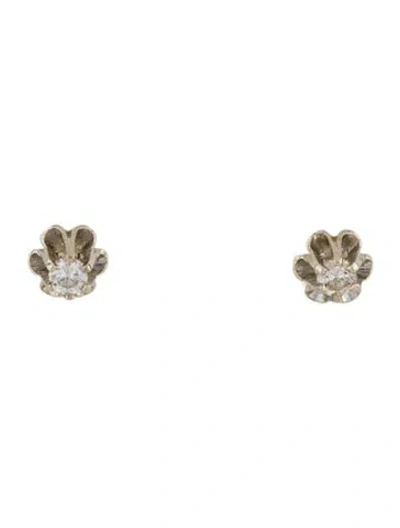 Pre-owned Earrings 14k Diamond Stud  In Multi