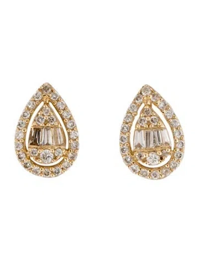 Pre-owned Earrings 14k Diamond Stud  In Multi