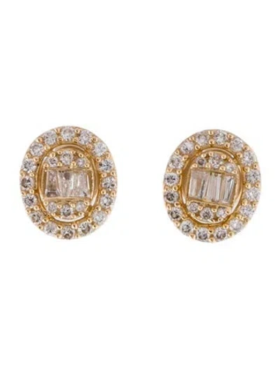 Pre-owned Earrings 14k Diamond Stud  In Multi