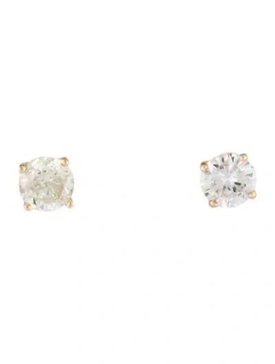 Pre-owned Earrings 14k Diamond Stud  In Multi