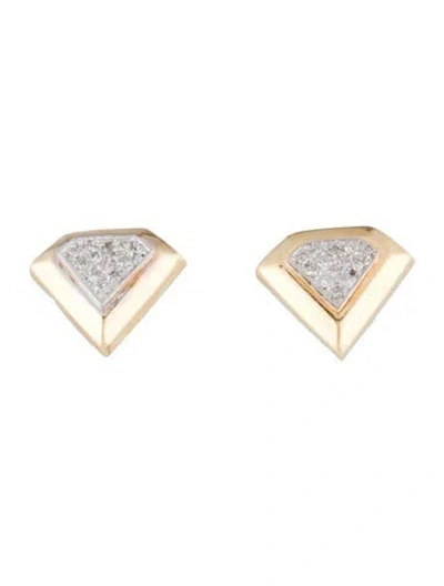 Pre-owned Earrings 14k Diamond Stud  In Multi