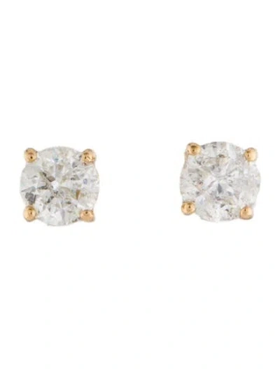 Pre-owned Earrings 14k Diamond Stud  In Multi