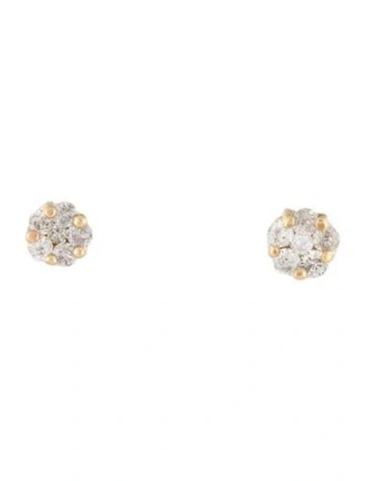 Pre-owned Earrings 14k Diamond Stud  In Multi