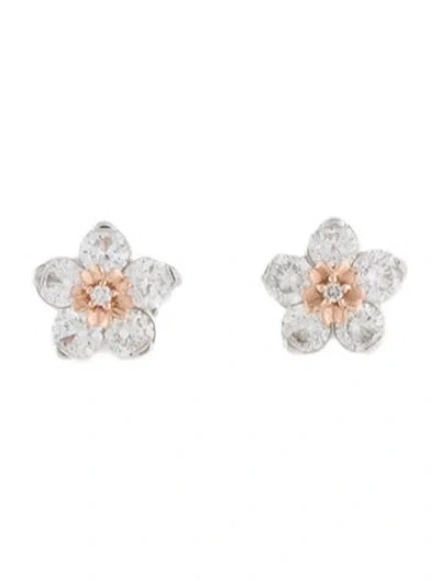 Pre-owned Earrings 14k Diamond Stud  In Multi