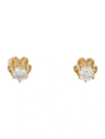 Pre-owned Earrings 14k Diamond Stud  In Multi