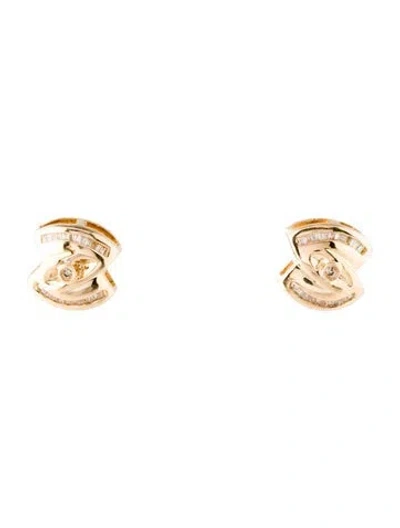 Pre-owned Earrings 14k Diamond Stud  In Multi
