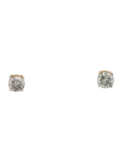 Pre-owned Earrings 14k Diamond Stud  In Multi