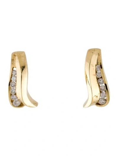 Pre-owned Earrings 14k Diamond Stud  In Multi