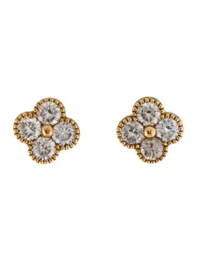 Pre-owned Earrings 14k Diamond Stud  In Multi