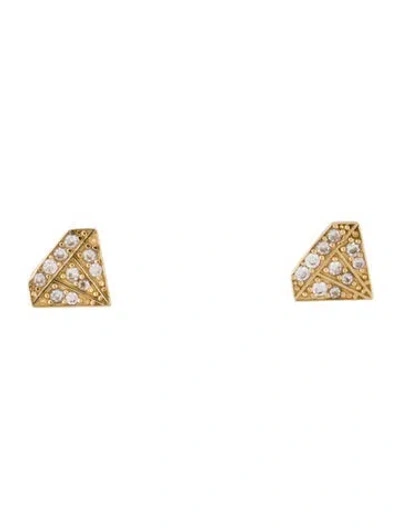 Pre-owned Earrings 14k Diamond Stud  In Multi