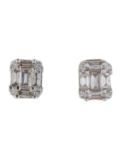 Pre-owned Earrings 14k Diamond Stud  In Multi