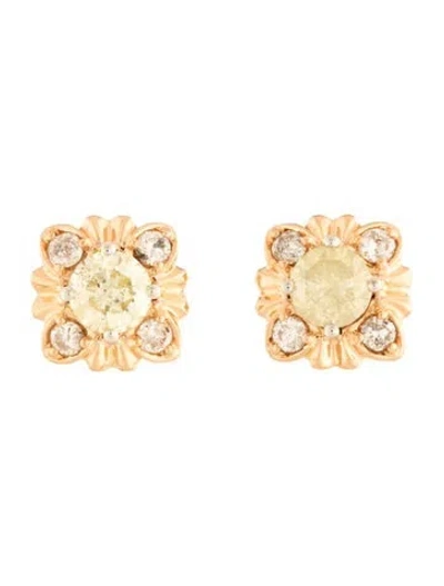 Pre-owned Earrings 14k Diamond Stud  In Multi