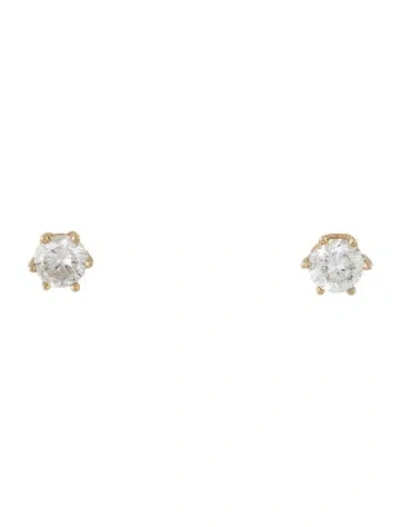 Pre-owned Earrings 14k Diamond Stud  In Multi