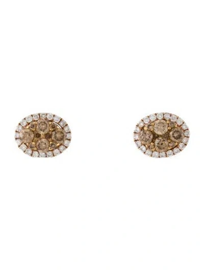 Pre-owned Earrings 14k Diamond Stud  In Multi