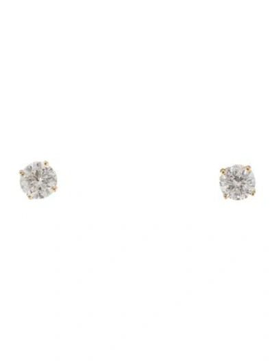 Pre-owned Earrings 14k Diamond Studs In Multi