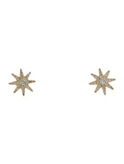 Pre-owned Earrings 14k Diamond Studs In Multi