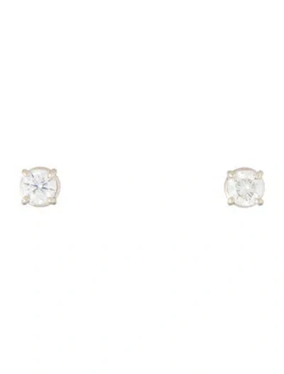 Pre-owned Earrings 14k Diamond Studs In Multi