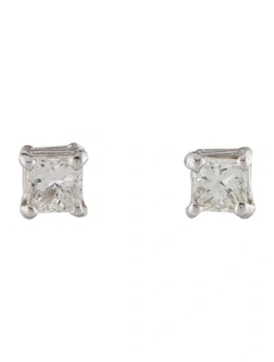 Pre-owned Earrings 14k Diamond Studs In Multi