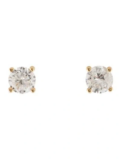 Pre-owned Earrings 14k Diamond Studs In Multi
