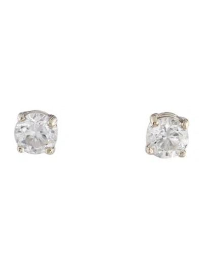 Pre-owned Earrings 14k Diamond Threaded Stud  In Multi