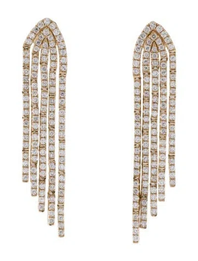Pre-owned Earrings 14k Diamond Waterfall Drop  In Multi