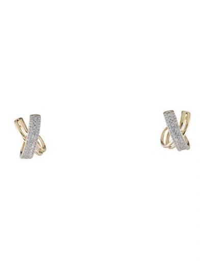 Pre-owned Earrings 14k Diamond 'x' Drop  In Multi
