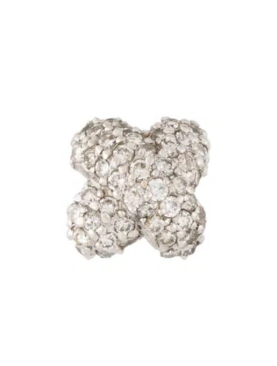 Pre-owned Earrings 14k Diamond X Single Stud Earring In Multi