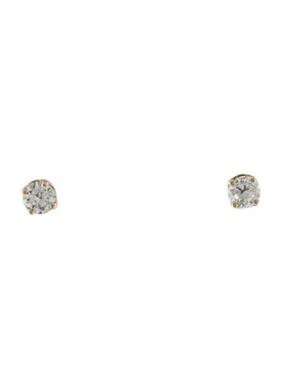 Pre-owned Earrings 14k Diamonds Stud  In Multi