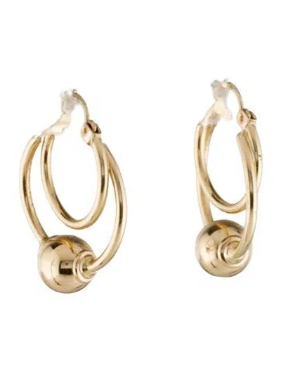 Pre-owned Earrings 14k Double Hoop  In Multi