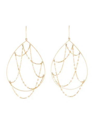 Pre-owned Earrings 14k Drape Fringe Drop  In Multi