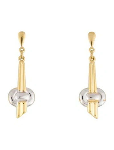 Pre-owned Earrings 14k Drop  In Multi