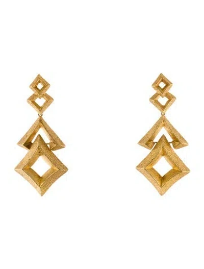 Pre-owned Earrings 14k Drop  In Multi