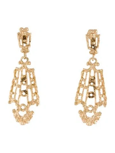 Pre-owned Earrings 14k Drop  In Multi
