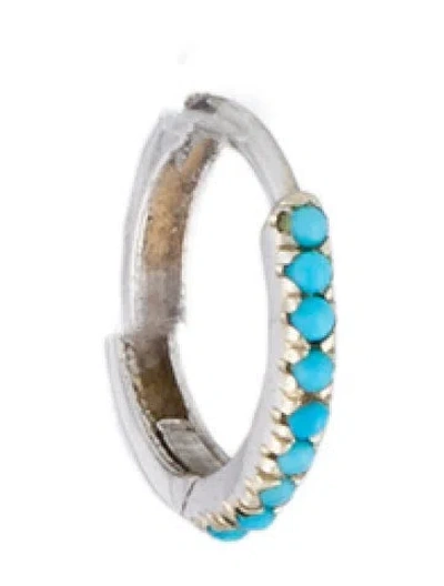 Pre-owned Earrings 14k Dyed Magnesite Single Hoop Earring In Multi