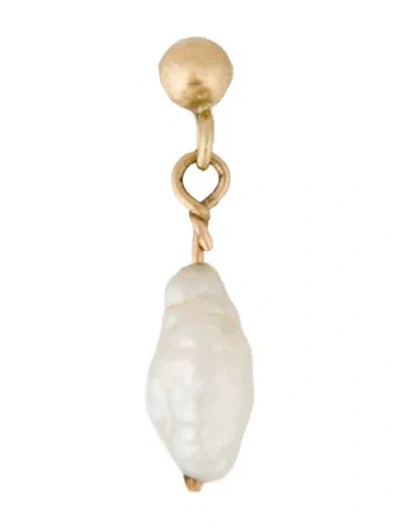 Pre-owned Earrings 14k Dyed Pearl Drop Single Earring In Multi