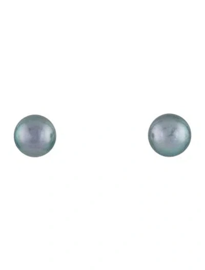 Pre-owned Earrings 14k Dyed Pearl Stud  In Multi