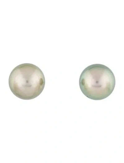Pre-owned Earrings 14k Dyed Pearl Stud  In Multi