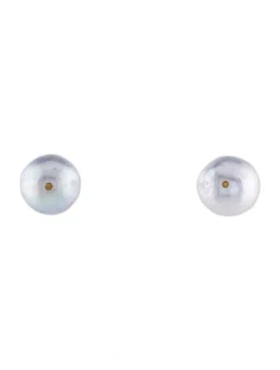 Pre-owned Earrings 14k Dyed Pearl Stud  In Multi