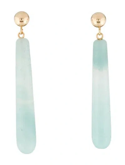 Pre-owned Earrings 14k Dyed Quartzite Drop  In Multi