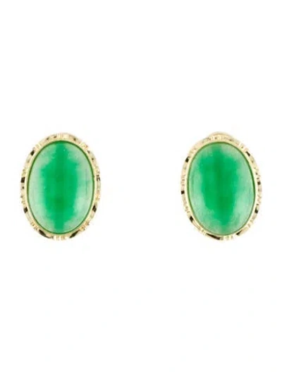 Pre-owned Earrings 14k Dyed Quartzite Earclips In Multi