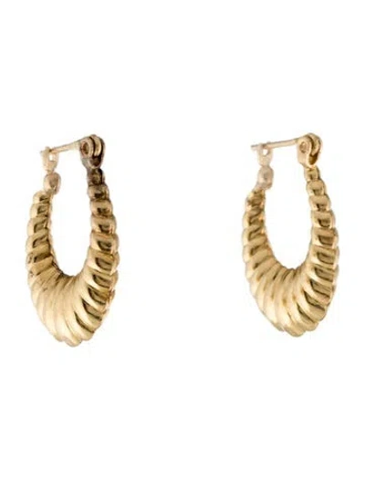 Pre-owned Earrings 14k Elongated Hoop  In Multi