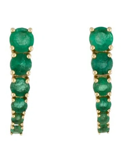 Pre-owned Earrings 14k Emerald Drop  In Multi